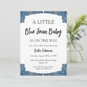 blauwe jeans baby shower uitnodigingen (Staand voorkant)