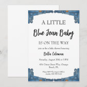 blauwe jeans baby shower uitnodigingen (Voorkant / Achterkant)