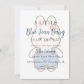 blauwe jeans baby shower uitnodigingen (Voorkant)