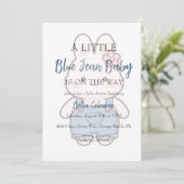 blauwe jeans baby shower uitnodigingen (Staand voorkant)