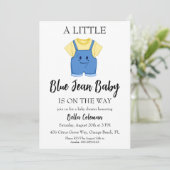 blauwe jeans baby shower uitnodigingen (Staand voorkant)