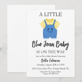 blauwe jeans baby shower uitnodigingen (Voorkant / Achterkant)