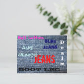Blauwe Jeans Briefkaart (Staand voorkant)