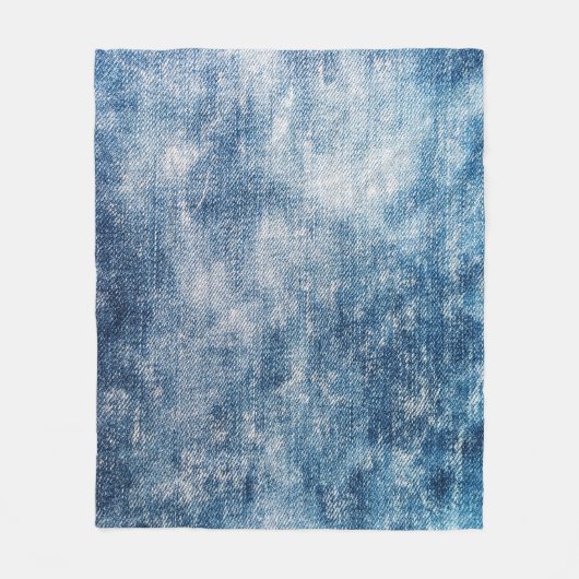 Blauwe jeans denim, getextureerde achtergrond. fleece deken (Voorkant)