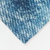 Blauwe jeans denim, getextureerde achtergrond. fleece deken (Hoek)