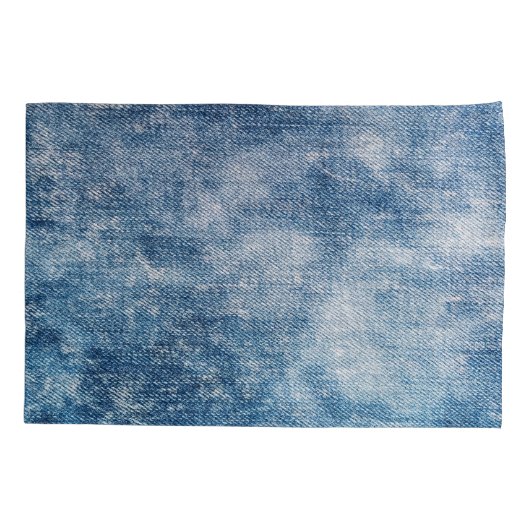 Blauwe jeans denim, getextureerde achtergrond. kussensloop (Achterkant)