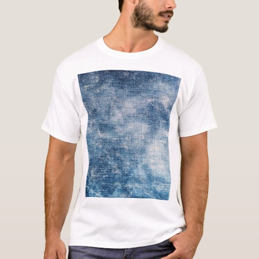 Blauwe jeans denim, getextureerde achtergrond. t-shirt (Voorkant)