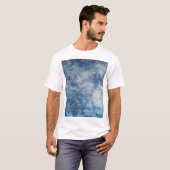 Blauwe jeans denim, getextureerde achtergrond. t-shirt (Voorkant volledig)