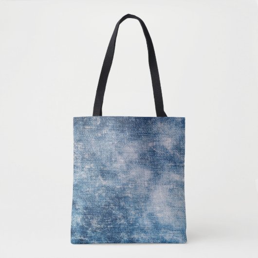 Blauwe jeans denim, getextureerde achtergrond. tote bag (Voorkant)