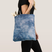 Blauwe jeans denim, getextureerde achtergrond. tote bag (Dichtbij)