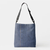 Blauwe jeans denim stijl, denim jeans fotoprint crossbody tas (Achterkant)