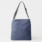 Blauwe jeans denim stijl, denim jeans fotoprint crossbody tas (Achterkant)