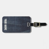 Blauwe jeans  Denim-structuur Bagagelabel (Voorkant horizontaal)