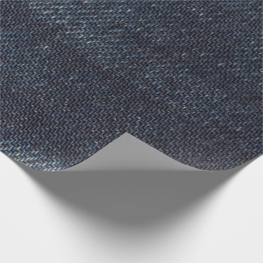 Blauwe jeans Denim-structuur Cadeaupapier (Hoek)
