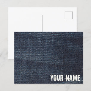 Blauwe jeans Denim-structuur Feestdagenkaart