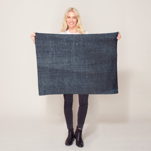 Blauwe jeans  Denim-structuur Fleece Deken (In situ)