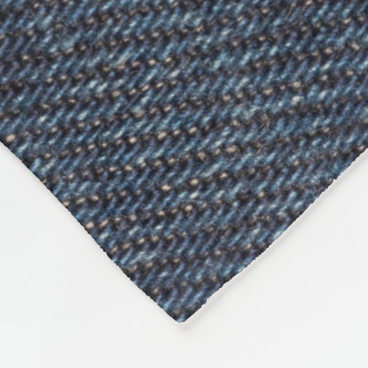 Blauwe jeans Denim-structuur Fleece Deken (Hoek)