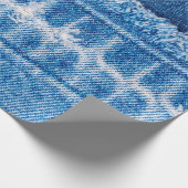 Blauwe jeans denim textuur cadeaupapier (Hoek)