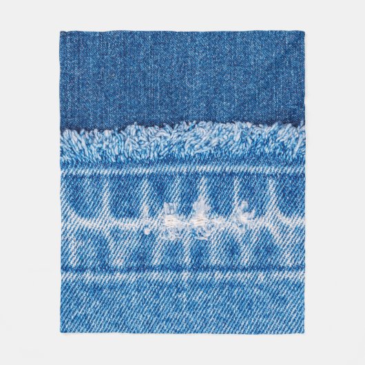 Blauwe jeans denim textuur fleece deken (Voorkant)