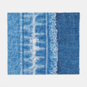 Blauwe jeans denim textuur fleece deken (Voorkant (Horizontaal))