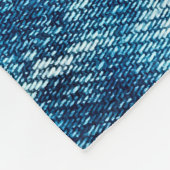 Blauwe jeans denim textuur fleece deken (Hoek)