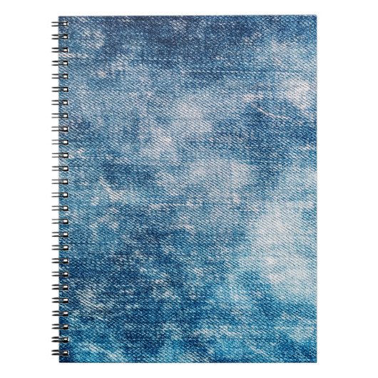 Blauwe jeans denim textuur notitieboek (Voorkant)