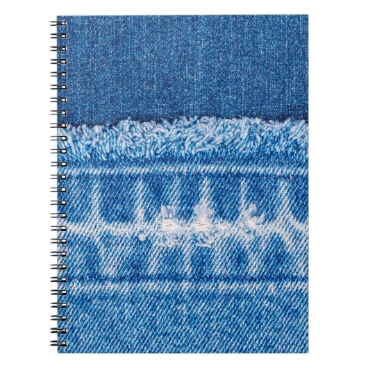Blauwe jeans denim textuur notitieboek (Voorkant)