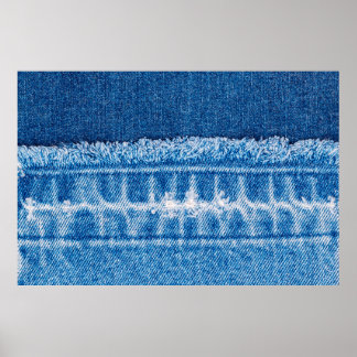 Blauwe jeans denim textuur poster