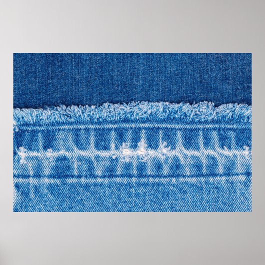 Blauwe jeans denim textuur poster (Voorkant)