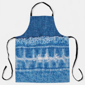 Blauwe jeans denim textuur schort (Voorkant)