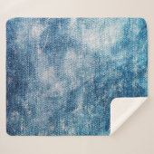 Blauwe jeans denim textuur sherpa deken (Voorkant (horizontaal))