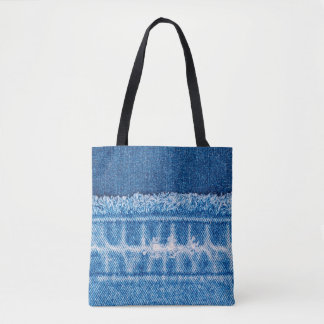 Blauwe jeans denim textuur tote bag