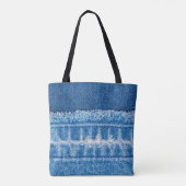 Blauwe jeans denim textuur tote bag (Achterkant)