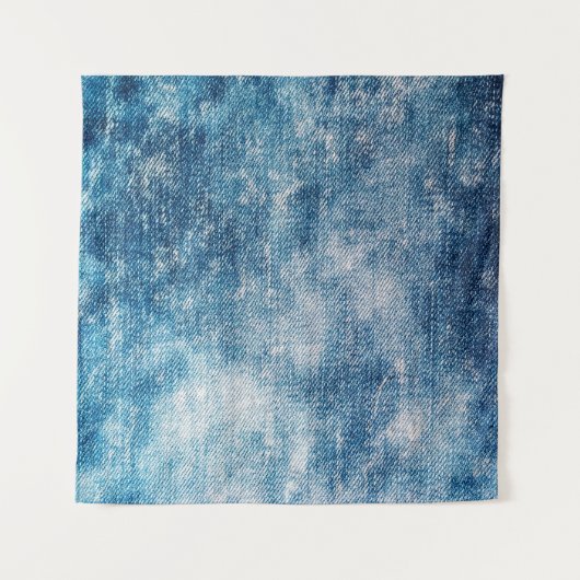 Blauwe jeans denim textuur wandkleed (Voorkant (horizontaal))