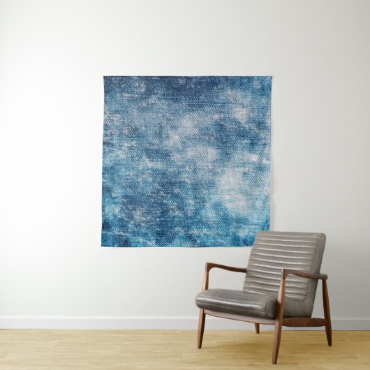 Blauwe jeans denim textuur wandkleed (In situ)