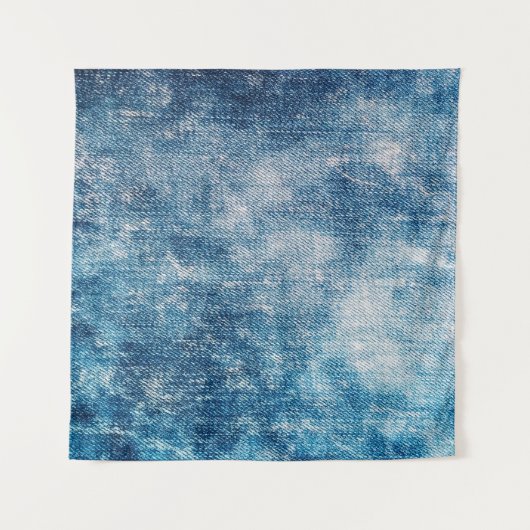 Blauwe jeans denim textuur wandkleed (Voorkant)