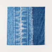 Blauwe jeans denim textuur wandkleed (Voorkant (horizontaal))