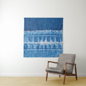 Blauwe jeans denim textuur wandkleed (In situ)