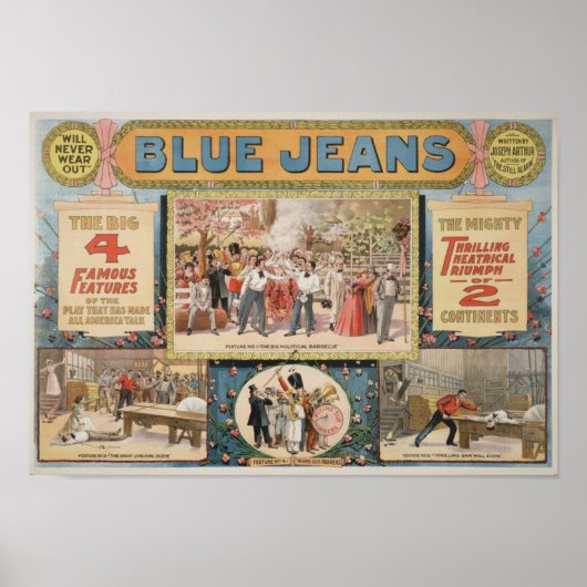 Blauwe Jeans, door Joseph Arthur Poster (Voorkant)