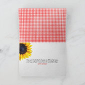 blauwe jeans en verjaardag van de zonnebloem kaart (Binnen)