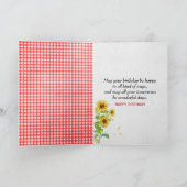 Blauwe Jeans en zonnebloem voor de verjaardag Kaart (Binnen)