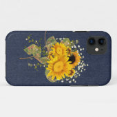 Blauwe jeans en zonnebloemen Case-Mate iPhone case (Achterkant (horizontaal))