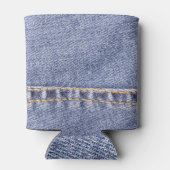 Blauwe jeans: gedetailleerde naaitextuur. blikjeskoeler (Achterkant)