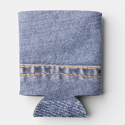 Blauwe jeans: gedetailleerde naaitextuur. blikjeskoeler (Achterkant)