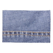 Blauwe jeans: gedetailleerde naaitextuur. kussensloop (Achterkant)
