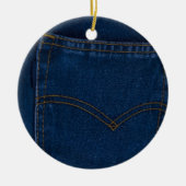 blauwe jeans keramisch ornament (Voorkant)