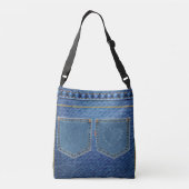 Blauwe Jeans kijken Crossbody Tas (Achterkant)
