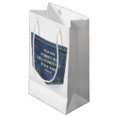 Blauwe Jeans Klein Cadeauzakje (Voorkant Gekanteld)