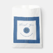 Blauwe jeans met knop baby boy shower Bedankt Bedankzakje (Voorkant)