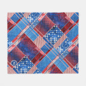 Blauwe jeans patchwork Quilt Pattern Fleece Blanke Deken (Voorkant (Horizontaal))